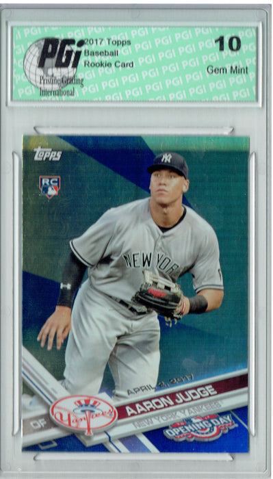 Aaron Judge 2017 Topps Opening Day #147 Blue Foil SP Rookie Card PGI 10