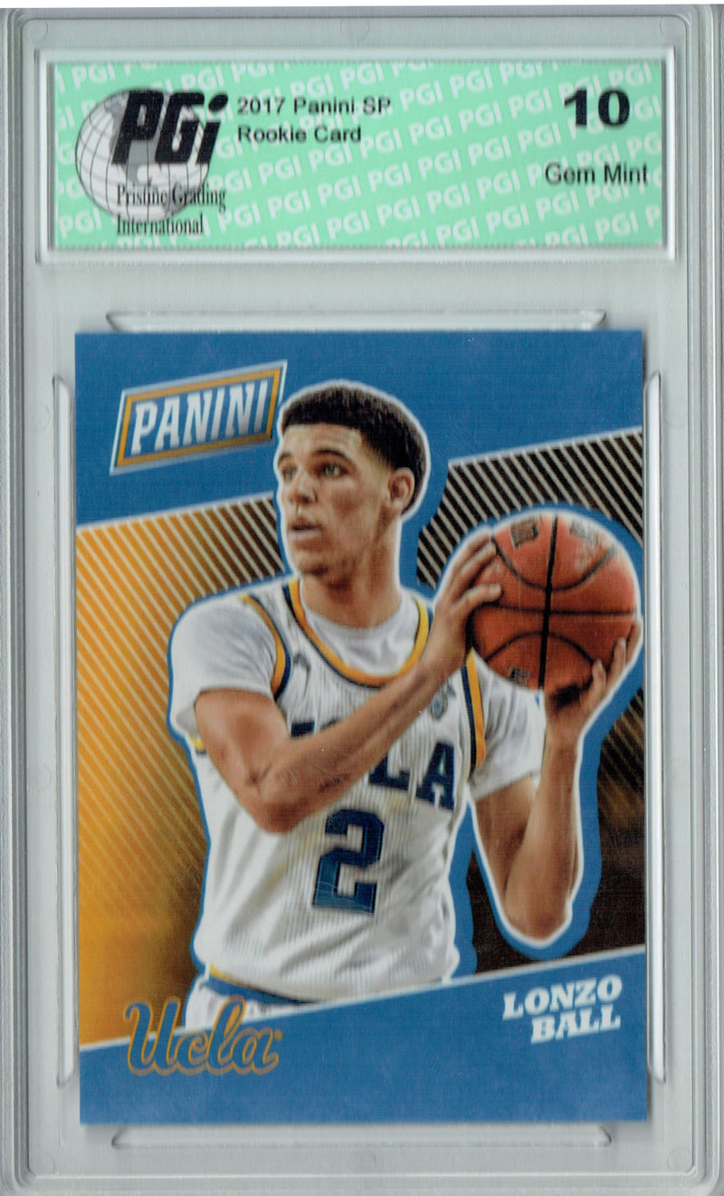 Lonzo Ball 2017 LA Lakers Panini Graded Rookie Cards 3-Card Pack PGI 10