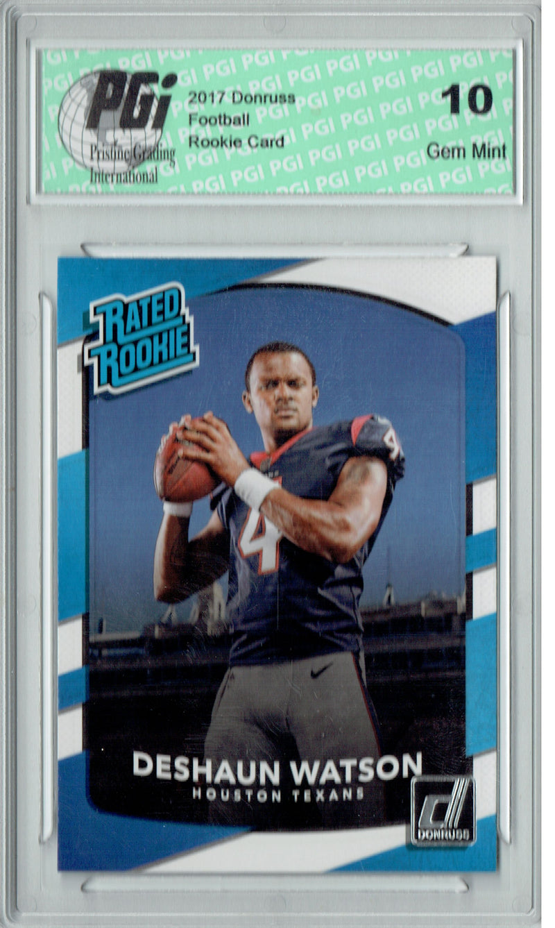 Deshaun Watson Rookie Card Houston PGI 10 Gem Mint Football Trading Card 2017 Leaf Draft / Donruss #AA-09 / #345