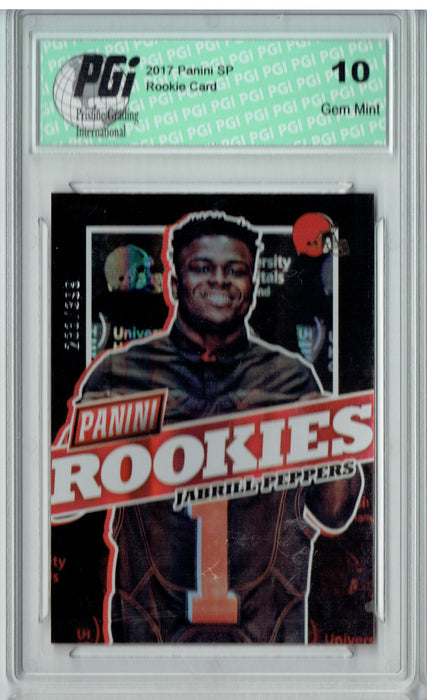 Jabril Peppers 2017 Panini #FB50 SP 399 Made Rookie Card PGI 10