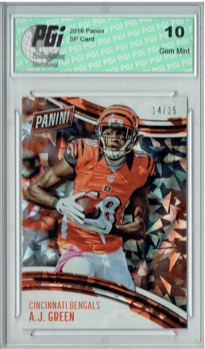 A.J. Green 2016 Panini Cracked Ice #20 Only 25 Made Card PGI 10