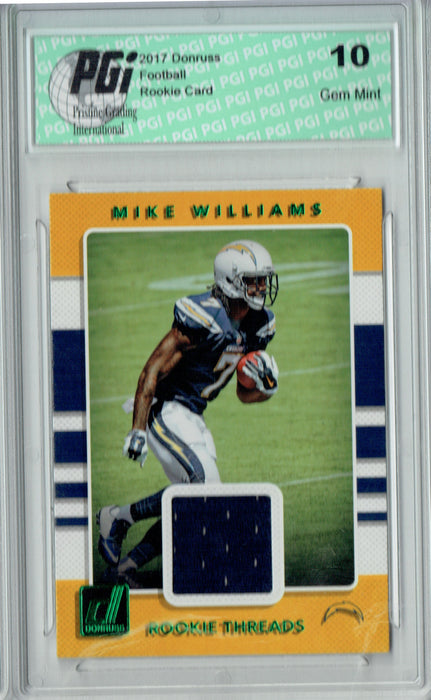 Mike Williams 2017 Donruss #4 Green Rookie Threads SP Rookie Card PGI 10