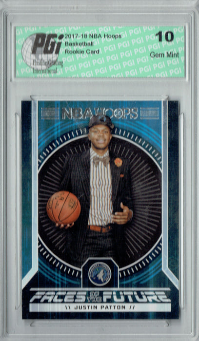 Justin Patton 2017 Hoops #16 Faces of the Future SSP Rookie Card PGI 10