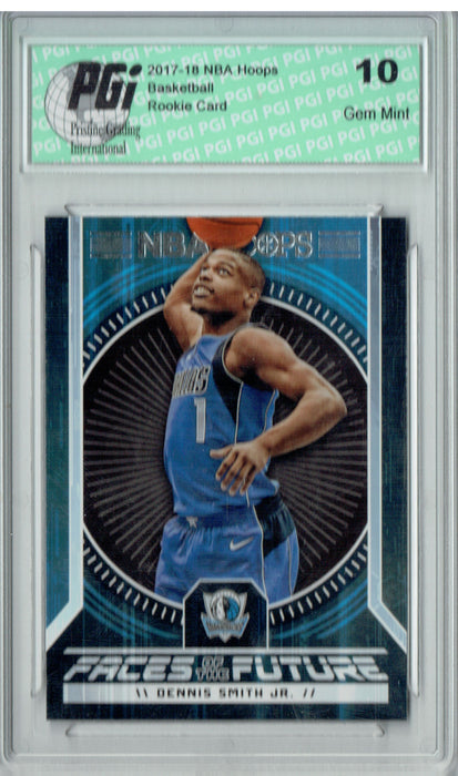 Dennis Smith Jr. 2017 Hoops #9 Faces of the Future SSP Rookie Card PGI 10