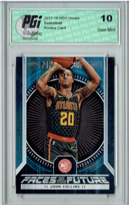 John Collins 2017 Hoops #19 Faces of the Future SSP Rookie Card PGI 10