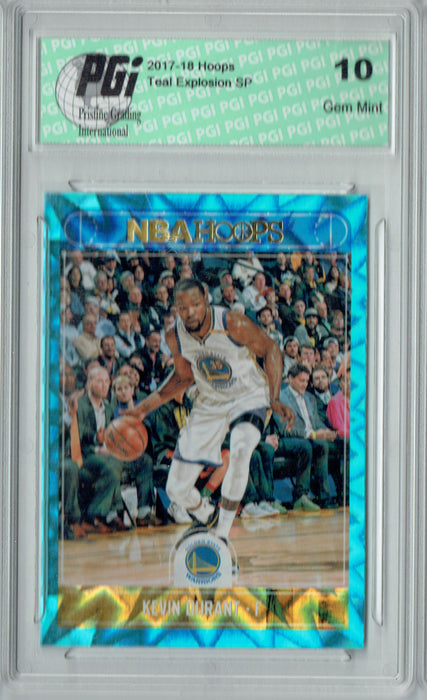 Kevin Durant 2017 Hoops #237 Teal Explosion SP Card PGI 10