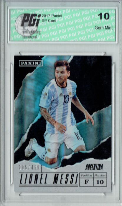 Lionel Messi 2017 Panini VIP #LM Refractor SP 499 Made Card PGI 10