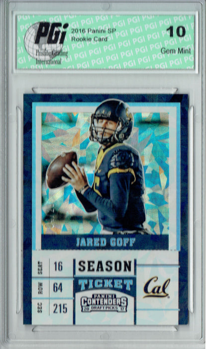 Jared Goff 2017 Contenders #46 Cracked Ice Only 23 Made Rookie Card PGI 10