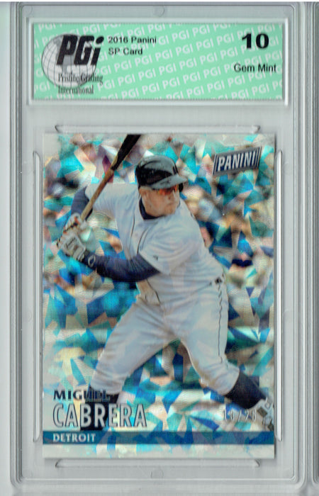Miguel Cabrera 2016 Panini #17 Cracked Ice SP, Only 25 Made Card PGI 10