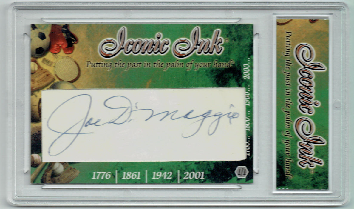 Joe Dimaggio 2018 Sports Heroes Iconic Ink Signed Cut Auto 1/1 Card JSA