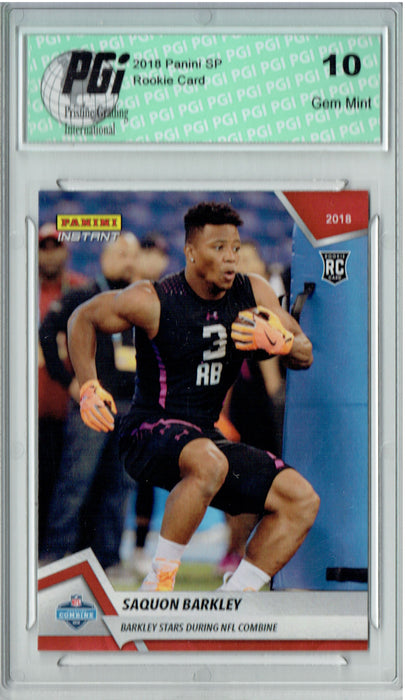 Saquon Barkley 2018 Panini Instant #1 Only 467 Made Rookie Card PGI 10