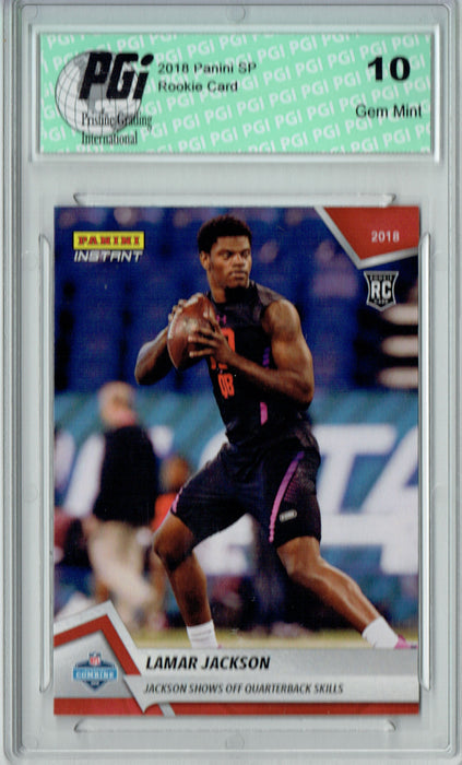 Lamar Jackson 2018 Panini Instant #5 Only 467 Made Rookie Card PGI 10