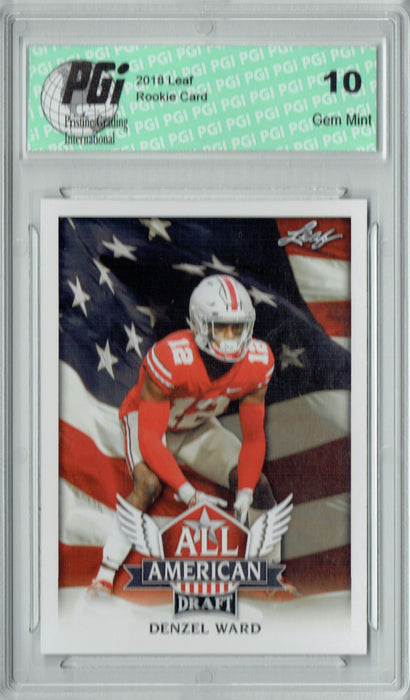 Denzel Ward 2018 Leaf Draft #AA-05 All American Rookie Card PGI 10