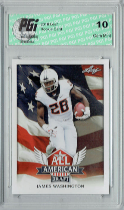 James Washington 2018 Leaf Draft #AA-06 All American Rookie Card PGI 10