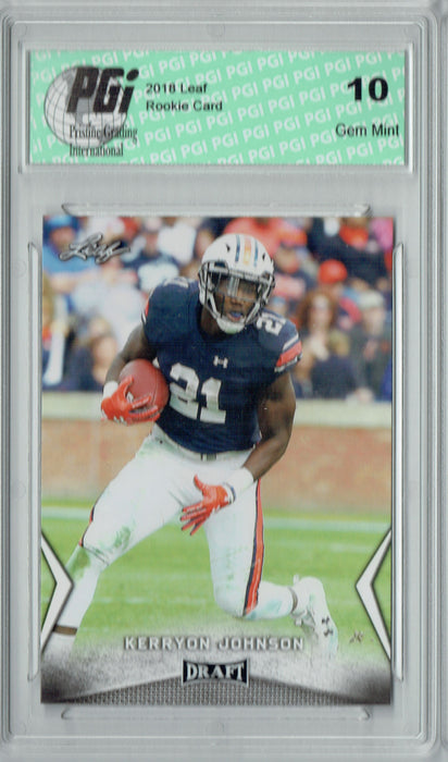 Kerryon Johnson 2018 Leaf Draft #33 Rookie Card PGI 10