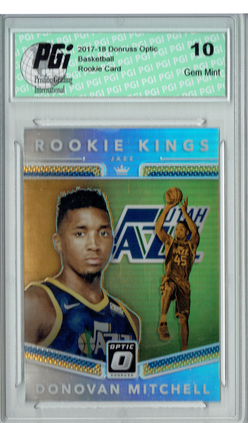 Donovan Mitchell 2018 Donruss Optic #13 Rookie Kings Silver Rookie Card PGI 10