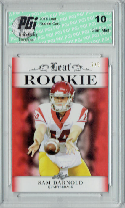 Sam Darnold 2018 Leaf Exclusive #RA-04 Red SP Only 5 Made Rookie Card PGI 10