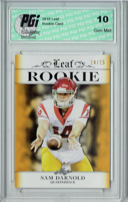 Sam Darnold 2018 Leaf Exclusive #RA-04 Gold SP Only 25 Made Rookie Card PGI 10