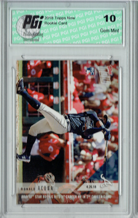 Ronald Acuna 2018 Topps Now #129 1st HR Only 4,593 Made Rookie Card PGI 10