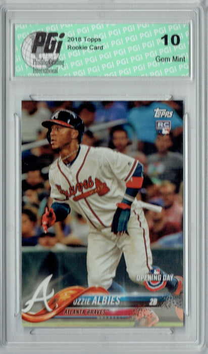 Ozzie Albies 2018 Topps Opening Day #13 Rookie Card PGI 10