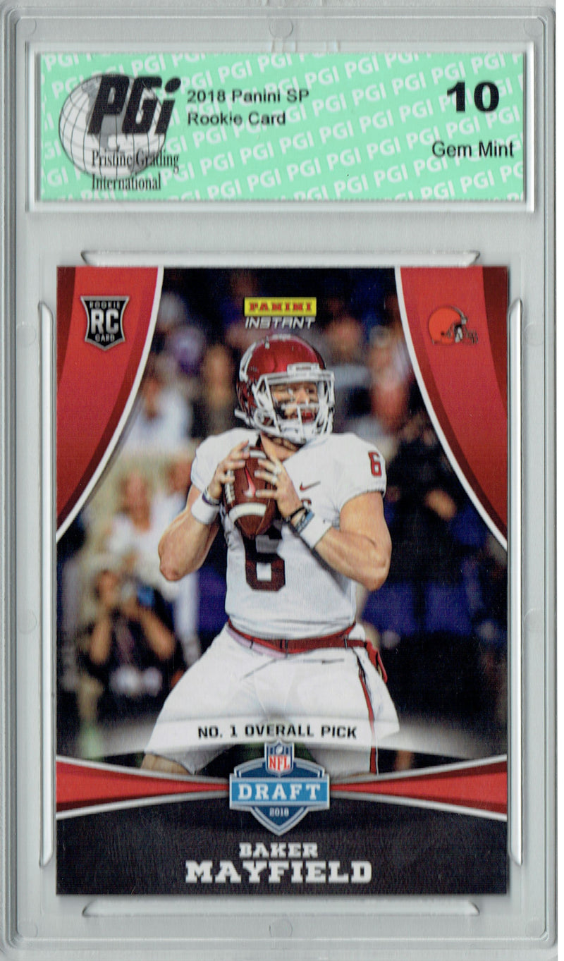 Baker Mayfield 2018 Rookie Cards 3-Pack Panini Draft Night / Elite / Leaf PGI 10
