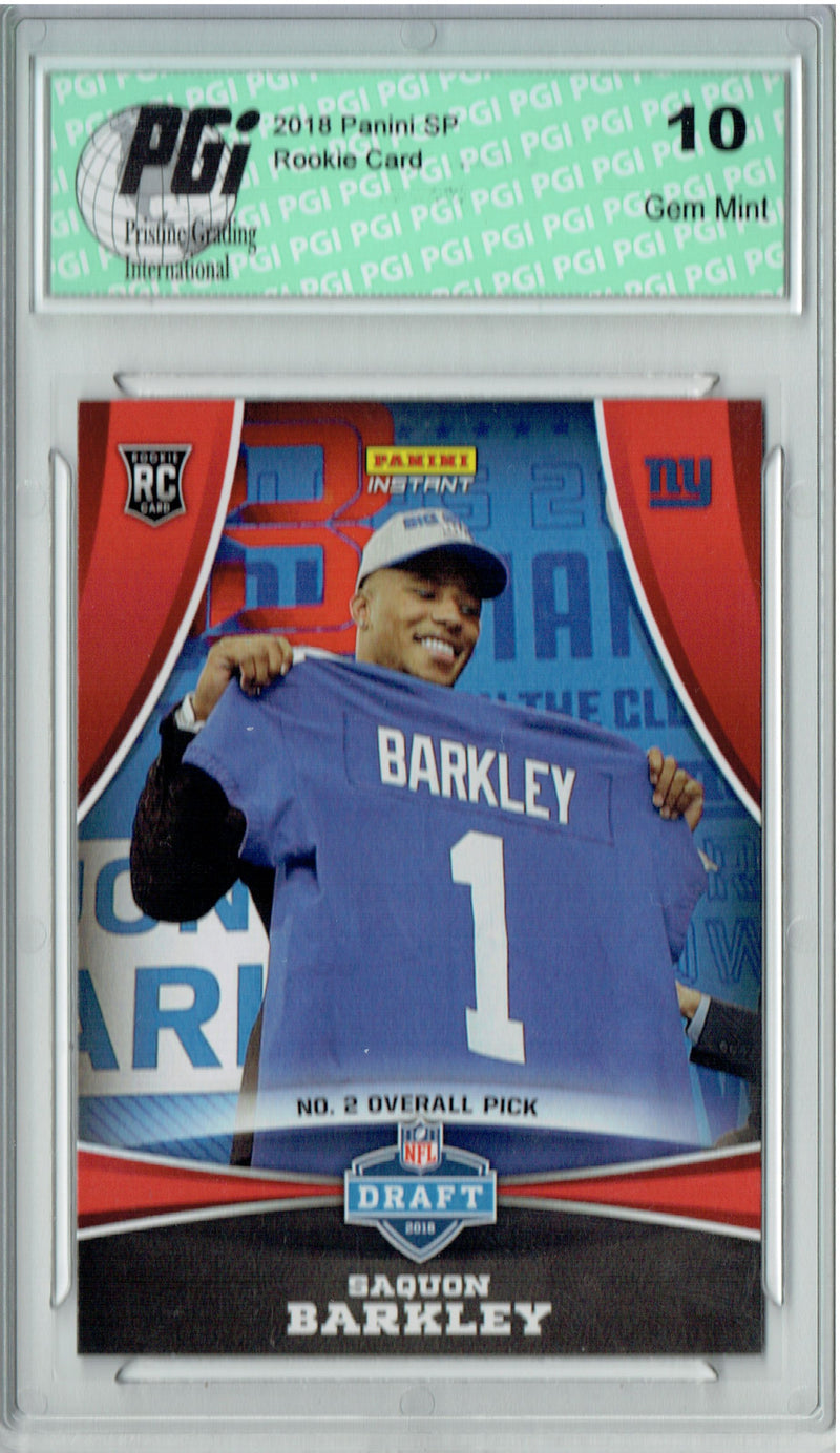 @ Saquon Barkley 2018 Panini Draft Night #DP2 Only 1330 Made Rookie Card PGI 10