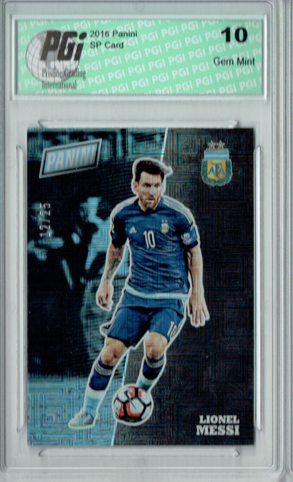 Lionel Messi 2016 Panini SP #51 Squares, #12/25 made Card PGI 10