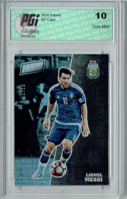 Lionel Messi 2016 Panini SP #51 Hyper Plaid #8/10 Made Card PGI 10