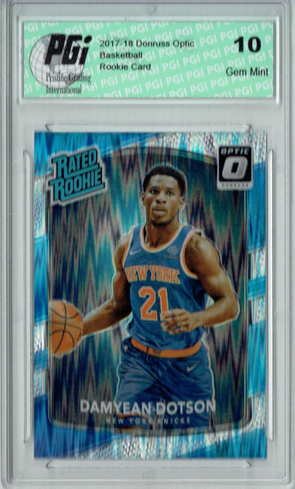 Damyean Dotson 2017 Donruss Optic Flash Holo Refractor #166 Rookie Card PGI 10