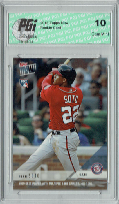Juan Soto 2018 Topps Now #279 Youngest 3 Hit Only 1245 Made Rookie Card PGI 10