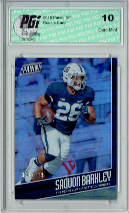 Saquon Barkley 2018 Panini SP #FB7 Only 399 Made Rookie Card PGI 10