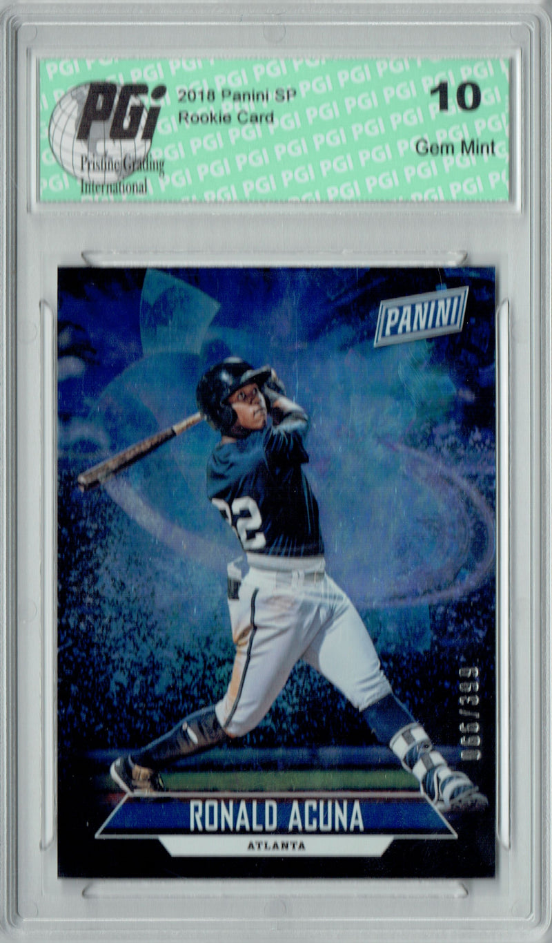 Ronald Acuna, Jr. 2018 Panini SP #RA Only 399 Made, Blue Rookie Card PGI 10