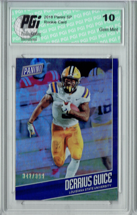 Derrius Guice 2018 Panini SP #FB9 Only 399 Made Rookie Card PGI 10