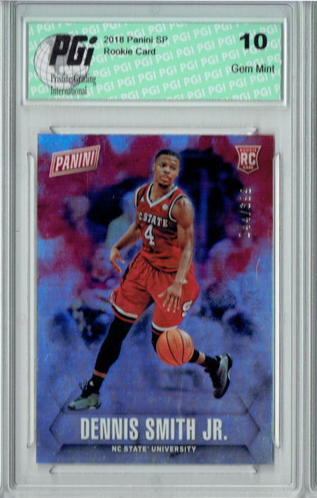 Dennis Smith 2018 Panini SP #54 Only 399 Made, N.C. State Rookie Card PGI 10