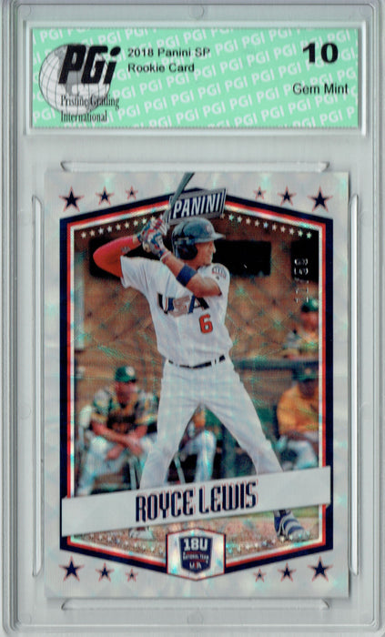 Royce Lewis 2018 Panini SP #USAB Only 399 Made Rookie Card PGI 10