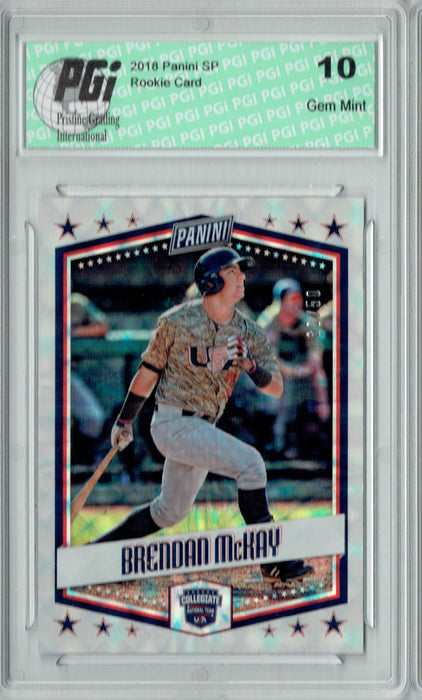 Brendan McKay 2018 Panini SP #USA9 Lasers, Only 50 Made Rookie Card PGI 10