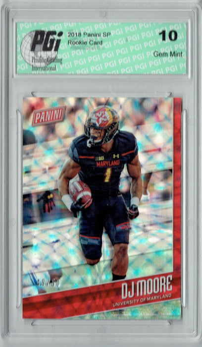 D.J. Moore 2018 Panini SP #FB19 Lasers, Only 50 Made Rookie Card PGI 10