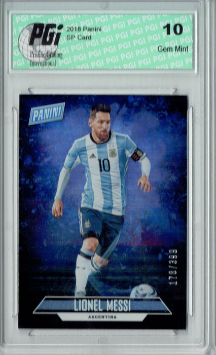 Lionel Messi 2018 Panini SP #14 Only 399 Made Card PGI 10