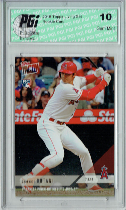 Shohei Ohtani 2018 Topps Now #432 Pinch HR, Only 3,450 Made Rookie Card PGI 10