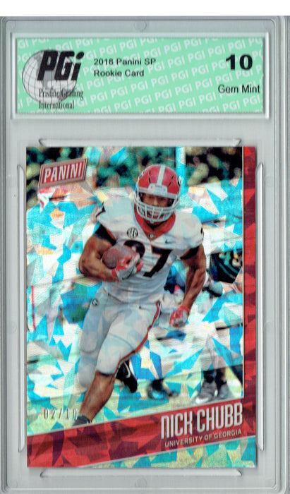Nick Chubb 2018 Panini SP #FB14 Cracked Ice #Only 10 Made Rookie Card PGI 10