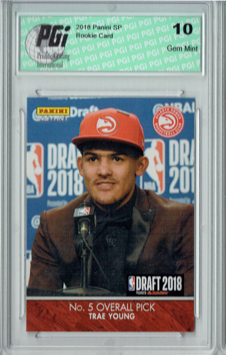 Trae Young 2018 Panini Instant #DN5 1/435, 1st Rookie Card Ever PGI 10
