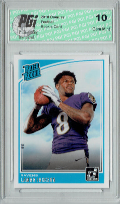 @ Lamar Jackson 2018 Donruss Football #317 Rated Rookie Card PGI 10