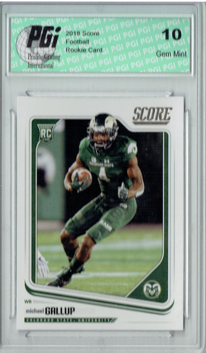 Michael Gallup 2018 Score Football #388 Rookie Card PGI 10