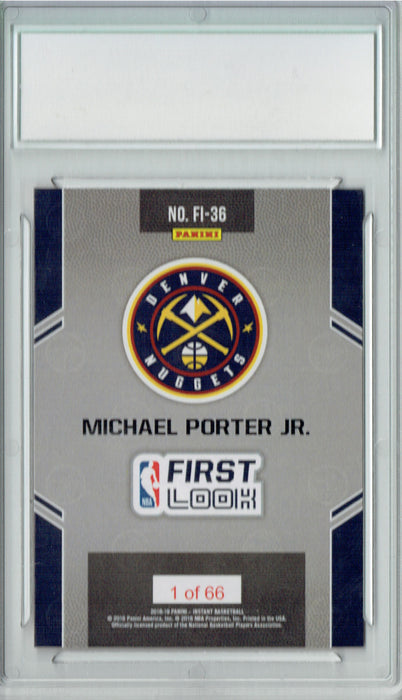Michael Porter 2018 Panini First Look #FL-36 Only 66 Made Rookie Card PGI 10