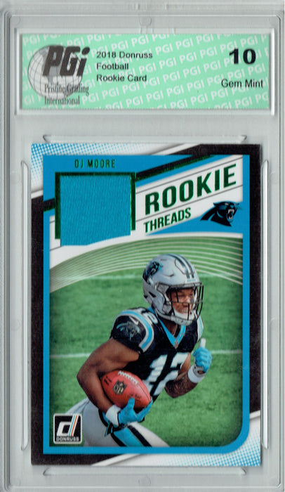 DJ Moore 2018 Donruss #16 Rookie Threads SP Rookie Card PGI 10