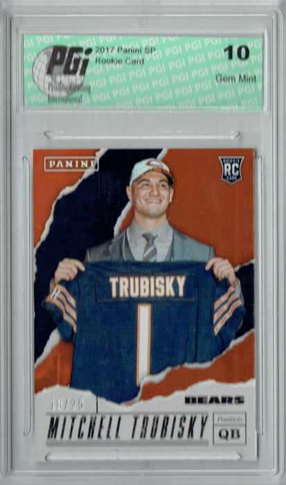 Mitchell Trubisky 2017 Panini SP #45 Only 25 Made Rookie Card PGI 10