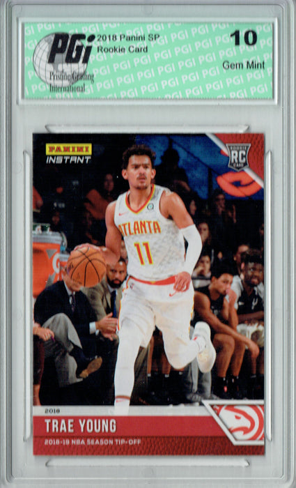 Trae Young 2018 Panini Tip-Off #11, 1 of 330 Made Rookie Card PGI 10