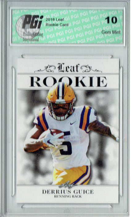 Derrius Guice 2018 Leaf Exclusive #RA-07 Only 200 Made Rookie Card PGI 10