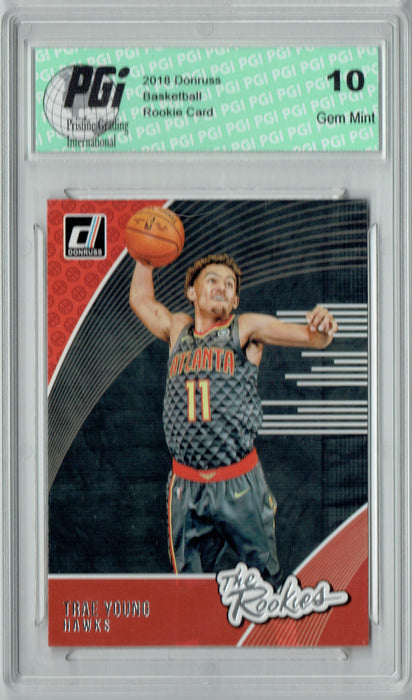 Trae Young 2018 Donruss #2 The Rookies SP Rookie Card PGI 10