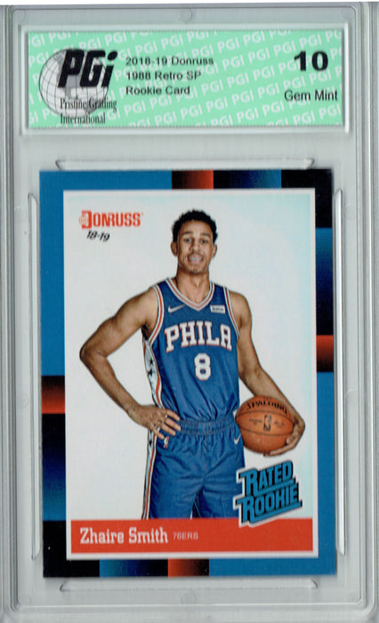 Zhaire Smith 2018 Donruss #RR14 1988 Rated Rookie Retro Rookie Card PGI 10